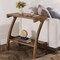 Brown Solid Wood End Table 2-Tier Semicircular Mid-Century Modern